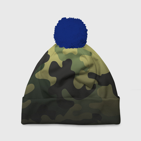 Шапка 3D c помпоном с принтом Camouflage   Series 3 (Shorts,Pants) в Екатеринбурге, 100% полиэстер | универсальный размер, печать по всей поверхности изделия | 0x000000123 | camo | green | зелёный | камуфляж | спорт