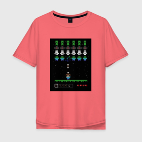 Мужская футболка хлопок Oversize с принтом Minecraft (Захватчики) в Курске, 100% хлопок | свободный крой, круглый ворот, “спинка” длиннее передней части | 0x000000123 | invaders | minecraft | захватчики | майнкрафт