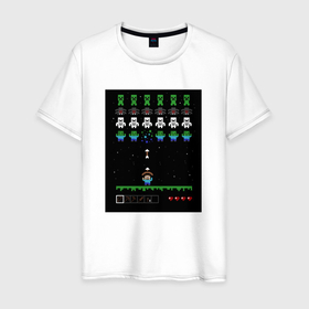 Мужская футболка хлопок с принтом Minecraft (Захватчики) в Кировске, 100% хлопок | прямой крой, круглый вырез горловины, длина до линии бедер, слегка спущенное плечо. | 0x000000123 | invaders | minecraft | захватчики | майнкрафт