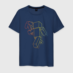 Мужская футболка хлопок с принтом Minecraft (Градиент) , 100% хлопок | прямой крой, круглый вырез горловины, длина до линии бедер, слегка спущенное плечо. | 0x000000123 | minecraft | градиент | майнкрафт | моб