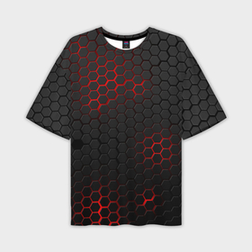 Мужская футболка oversize 3D с принтом Неоновая стальная броня ,  |  | 2019 | abstract | future | light | romb | texture | абстракция | броня | будущее | геометрия | костюм | красный | креатив | ромб | свет | текстура | фигуры | цвет