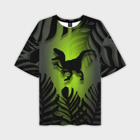 Мужская футболка oversize 3D с принтом Велоцераптор ,  |  | art | park | rex | t | t rex | арт | динозавр | динозавры | затерянный мир | логотип | парк юрского периода | раптор | т рекс | тиранозавр | тирекс | юрский