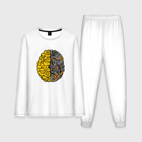 Мужская пижама с лонгсливом хлопок с принтом Мозг в Санкт-Петербурге,  |  | бизнес | бизнесмен | механика | механический | мозг | мозги | с мозгами | смарт | ум