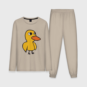 Мужская пижама с лонгсливом хлопок с принтом Утка в Новосибирске,  |  | Тематика изображения на принте: duck | duckling | утенок | утка
