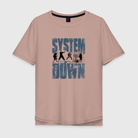 Мужская футболка хлопок Oversize с принтом System of a Down в Тюмени, 100% хлопок | свободный крой, круглый ворот, “спинка” длиннее передней части | soad | soil | system of a down | группа | дав | дарон малакян | джон долмаян | метал | ню | оф | рок | серж танкян | систем | соад | сод | соэд | шаво одаджян | э доун