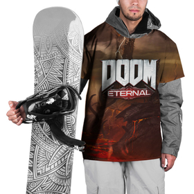 Накидка на куртку 3D с принтом DOOM Eternal в Петрозаводске, 100% полиэстер |  | doom | doomguy | slayer | вечный | дум | думгай | палач рока