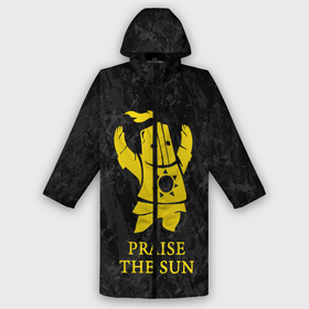 Мужской дождевик 3D с принтом Praise the Sun ,  |  | dark souls | game | gamer | knight | play | player | praise the sun | дарк соулс | доспехи | игры | надпись | рыцарь | темные души