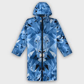 Мужской дождевик 3D с принтом Сине бело голубой лев в Тюмени,  |  | fczp | spb | zenit | белый | геометрия | зенит | питер | санкт петербург | синий | спб | треугольники