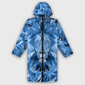 Женский дождевик 3D с принтом Сине бело голубой лев ,  |  | fczp | spb | zenit | белый | геометрия | зенит | питер | санкт петербург | синий | спб | треугольники