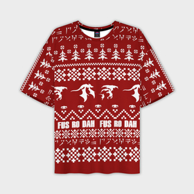 Мужская футболка oversize 3D с принтом TES новогодний the Elder Scrolls skyrim ,  |  | christmas | dovahkiin | dragonborn | fus ro dah | rpg | skyrim | snow | tes | the elder scrolls | winter | winter is coming | докавин | зима близко | новогодний | новый год | рпг | снег