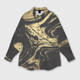 Мужская рубашка oversize 3D с принтом Золотые реки в Курске,  |  | абстракция | золото | иллюзия | линии | река