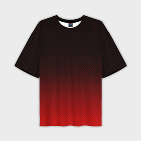 Мужская футболка oversize 3D с принтом Red carbon в Новосибирске,  |  | Тематика изображения на принте: 3d | carbon | geometry | metal | texture | геометрия | градиент | карбон | металл | паттерн | текстура