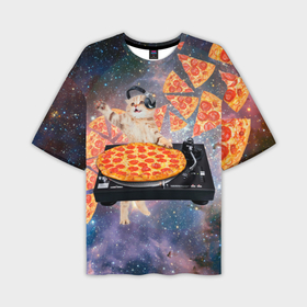 Мужская футболка oversize 3D с принтом Кот Диджей в Тюмени,  |  | cat | cosmos | dj | fast | fastfood | food | meme | party | pizza | space | вечеринка | диджей | еда | космос | кошак | кошка | мем | пицца | фастфуд