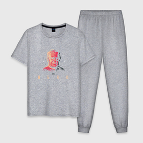 Мужская пижама хлопок с принтом Stan Lee. The Hero в Кировске, 100% хлопок | брюки и футболка прямого кроя, без карманов, на брюках мягкая резинка на поясе и по низу штанин
 | комиксы | стен ли | стэн
