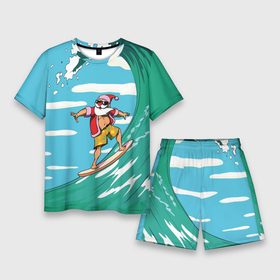 Мужской костюм с шортами 3D с принтом Summer Santa   surfing в Новосибирске,  |  | Тематика изображения на принте: cool | creative | design | holiday | merry christmas | new year | sea | summer | surfing | wave | волна | дизайн | канары | креатив | круто | лето | море | новый год | рождество | сёрфинг