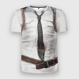 Мужская футболка 3D Slim с принтом Рубаха PUBG с галстуком , 100% полиэстер с улучшенными характеристиками | приталенный силуэт, круглая горловина, широкие плечи, сужается к линии бедра | 