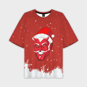 Мужская футболка oversize 3D с принтом Сатана Санта в Курске,  |  | 2019 |  снег | агрессивный санта | дед мороз | демон | дьявол | злой санта | злость | новогодний | новый год | новый год 2019 | опасность | санта | сантасатана | сатана | снежинки