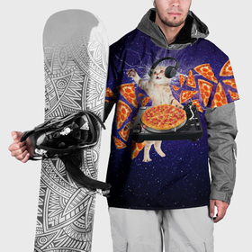 Накидка на куртку 3D с принтом Пицца   Кот в Новосибирске, 100% полиэстер |  | cat | galaxy | lightning | pizza | грозовой кошак | диджей | космос | кот | котики | котэ | кошак | метеориты | молния | пицца | прикол | приколы с котами | прикольная