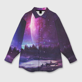 Мужская рубашка oversize 3D с принтом Северный закат в Санкт-Петербурге,  |  | galaxy | nebula | neon | space | star | абстракция | вселенная | галактика | звезда | звезды | космический | неон | неоновый | неоновый космос | планеты