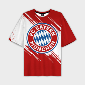 Мужская футболка oversize 3D с принтом Бавария фк ,  |  | bayern | fc bayern munchen | fcb | бавария | бундеслига | германия | мюнхенская бавария | форма | футбол | футболист | футбольная | футбольный клуб | футбольный клуб бавария мюнхен
