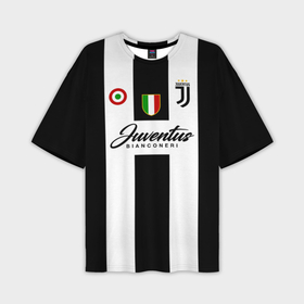 Мужская футболка oversize 3D с принтом Ювентус ,  |  | Тематика изображения на принте: bianconeri | juve | juventus | италия | роналду | серия а | турин | форма | футбол | футболист | футбольная | футбольный клуб | черно белые | юве | ювентус