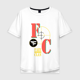 Мужская футболка хлопок Oversize с принтом cs:go - FaZe Clan Crosshair (2019) в Белгороде, 100% хлопок | свободный крой, круглый ворот, “спинка” длиннее передней части | 0x000000123 | csgo | faze | faze clan | ксго | фейз