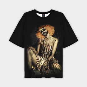 Мужская футболка oversize 3D с принтом Хэллоуинская клоуниха зомби в Тюмени,  |  | 