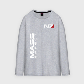 Мужской лонгслив oversize хлопок с принтом Mass Effect N7 Масс эффект Н7 в Кировске,  |  | logo | n7 | броня | костюм | лого | масс эффект | н7 | стальная броня | шепард
