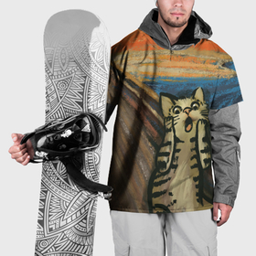 Накидка на куртку 3D с принтом Крик котика в Новосибирске, 100% полиэстер |  | cat | картина | кот | котик | котики | коты | котэ | кошак | крик | мем | приколы