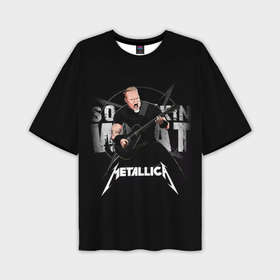 Мужская футболка oversize 3D с принтом Metallica black в Екатеринбурге,  |  | 