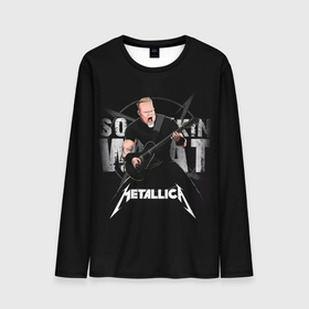 Мужской лонгслив 3D с принтом Metallica black в Санкт-Петербурге, 100% полиэстер | длинные рукава, круглый вырез горловины, полуприлегающий силуэт | 