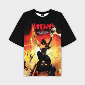 Мужская футболка oversize 3D с принтом Manowar в Санкт-Петербурге,  |  | heavy metal | manowar | power metal | группы | метал | музыка | пауэр метал | рок | хеви метал