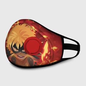 Маска из неопрена с принтом Boku no Hero Academia в Смоленске, неопрен 100% | Форма огибающая нос. Резинки для ушей с дополнительной резинкой на затылке. Клапан для выдоха для активного дыхания при занятиях спортом. Эластичный материал маски и окантовки для лучшего растяжения и прилегания маски.  | Тематика изображения на принте: anime | boku no hero academia | izuku midoriya | katsuki bakugou | my hero academia | superhero | аниме | кацуки бакуго | мидория изуку | моя геройская академия | супергерои