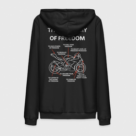 Мужская толстовка на молнии хлопок с принтом The anatomy of freedom в Новосибирске,  |  | анатомия | байкер | колёса | мотоцикл | свобода | скорость | схема
