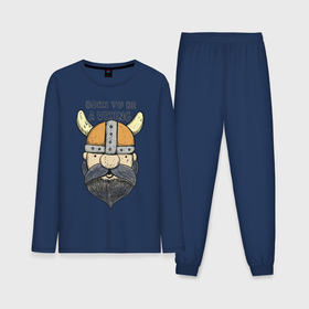 Мужская пижама с лонгсливом хлопок с принтом Викинг   born to be a viking в Тюмени,  |  | viking | викинг | викинги