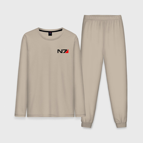Мужская пижама с лонгсливом хлопок с принтом Mass Effect N7 Масс эффект Н7 в Петрозаводске,  |  | n7 | броня | костюм | масс эффект | н7 | стальная броня | шепард