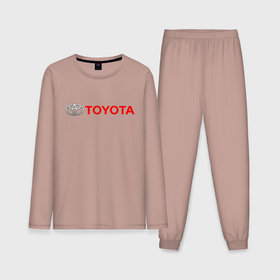 Мужская пижама с лонгсливом хлопок с принтом Toyota ,  |  | auto | sport | toyota | авто | автомобиль | автомобильные | бренд | марка | машины | спорт | тойота