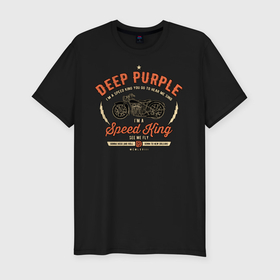Мужская футболка хлопок Slim с принтом Deep Purple в Курске, 92% хлопок, 8% лайкра | приталенный силуэт, круглый вырез ворота, длина до линии бедра, короткий рукав | deep purple | дип пёрпл | рок | рок группа | хард рок