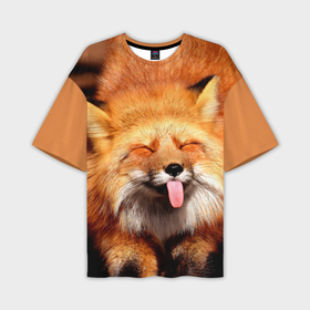 Мужская футболка oversize 3D с принтом Лиса с языком в Кировске,  |  | ahegao | axerao | fox | аниме | девушке | женщине | животные | картинка | лис | лиса | лисенок | лисий хвост | лисичка | мужчине | парню | подарок | прикольная | пушистая | рыжая | с языком | смешная | хищник | язык