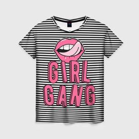 Женская футболка 3D с принтом Girl gang в Кировске, 100% полиэфир ( синтетическое хлопкоподобное полотно) | прямой крой, круглый вырез горловины, длина до линии бедер | 