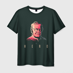 Мужская футболка 3D с принтом Stan Lee The hero в Курске, 100% полиэфир | прямой крой, круглый вырез горловины, длина до линии бедер | lee | stan | stan lee | стен | стен ли