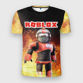 Мужская футболка 3D Slim с принтом Roblox в Тюмени, 100% полиэстер с улучшенными характеристиками | приталенный силуэт, круглая горловина, широкие плечи, сужается к линии бедра | roblox   массовая многопользовательская онлайн игра