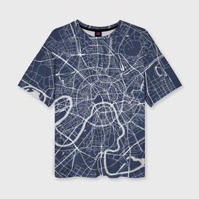 Женская футболка oversize 3D с принтом Карта Москвы ,  |  | capital | city | country | map | moscow | plan | rivers | roads | russia | russians | scheme | город | дороги | карта | москва | план | реки | россия | русские | столица | страна | схема