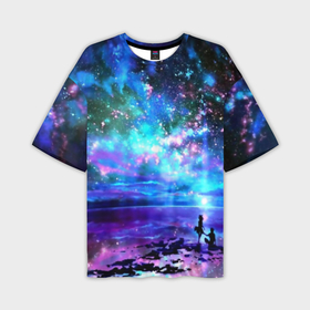 Мужская футболка oversize 3D с принтом Романтика ,  |  | art | impressionism | night | painting | planets | sky | stars | style | waves | вихрь | волны | живопись | звезды | искусство | краски | небо | ночь | рисунок | стиль