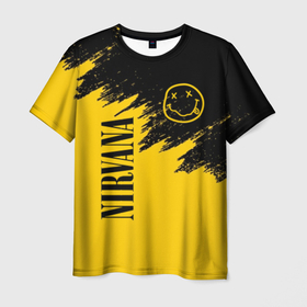 Мужская футболка 3D с принтом NIRVANA в Петрозаводске, 100% полиэфир | прямой крой, круглый вырез горловины, длина до линии бедер | music | nirvana | rock | группа | курт кобейн | музыка | нирвана | рок