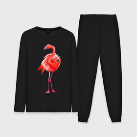 Мужская пижама с лонгсливом хлопок с принтом Фламинго в Тюмени,  |  | Тематика изображения на принте: животные | птицы | фламинго