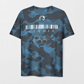 Мужская футболка 3D с принтом Team Liquid - Jersey pro 2019 в Новосибирске, 100% полиэфир | прямой крой, круглый вырез горловины, длина до линии бедер | 0x000000123 | csgo | liquid | twizz | ксго | ликвид | ликвиж