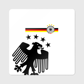 Магнит виниловый Квадрат с принтом Сборная Германии в Тюмени, полимерный материал с магнитным слоем | размер 9*9 см, закругленные углы | deutsche | deutschland | die mannschaft | germany | германия | немецкая сборная | сборная | сборная гемании по футболу | сборная германии | форма | футбол