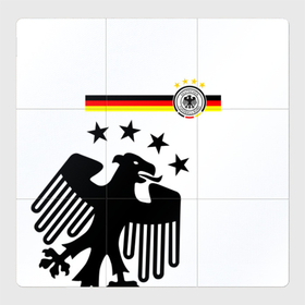 Магнитный плакат 3Х3 с принтом Сборная Германии в Петрозаводске, Полимерный материал с магнитным слоем | 9 деталей размером 9*9 см | deutsche | deutschland | die mannschaft | germany | германия | немецкая сборная | сборная | сборная гемании по футболу | сборная германии | форма | футбол