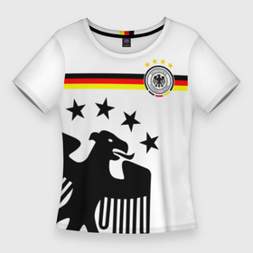 Женская футболка 3D Slim с принтом Сборная Германии в Новосибирске,  |  | deutsche | deutschland | die mannschaft | germany | германия | немецкая сборная | сборная | сборная гемании по футболу | сборная германии | форма | футбол